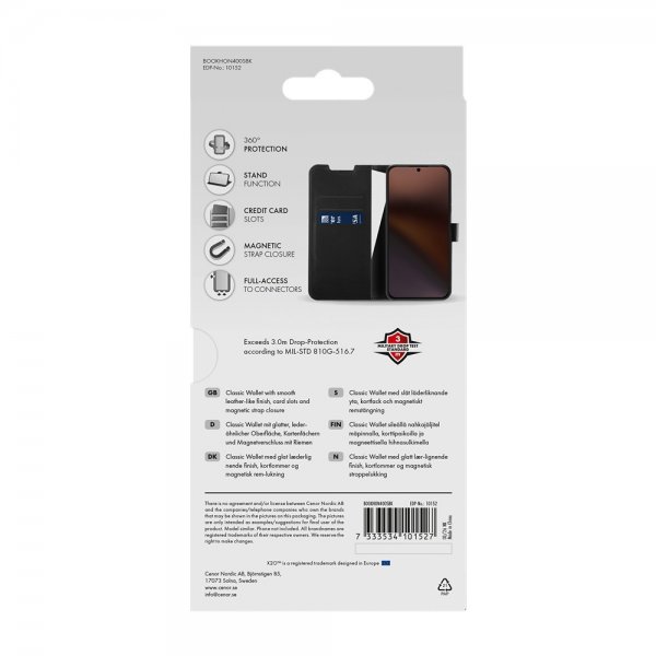 Honor 400 Smart Fodral Classic Wallet Svart