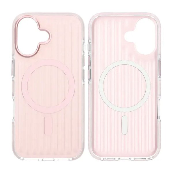 iPhone 17 Skal Korrugerad MagSafe Rosa