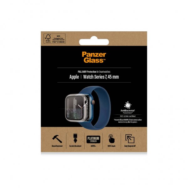 Apple Watch 45mm Skal med Skärmskydd Full Body Transparent