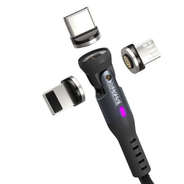 Kabel 360 Pro USB-C/LIghtning/Micro-USB 1m Svart