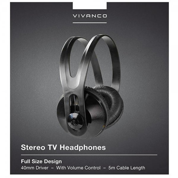 Trådade Over-Ear Hörlurar för TV 5m kabel 3.5/6.3mm