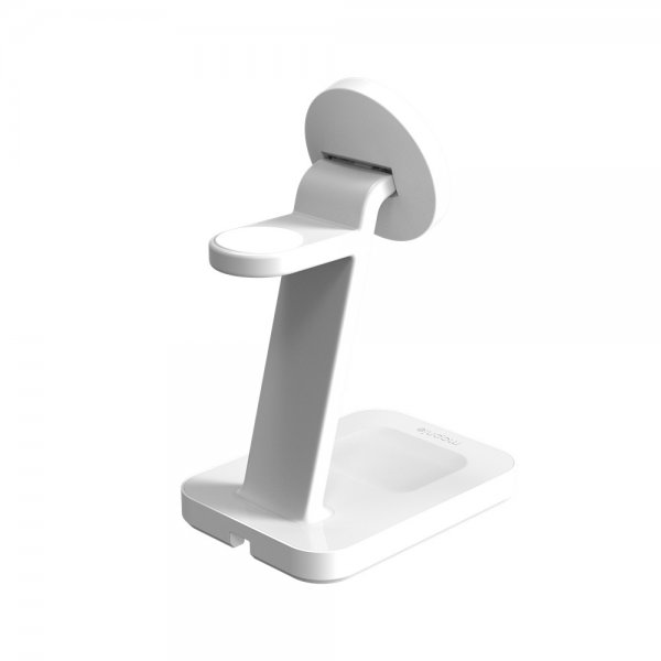 Trådlös Laddare Snap+ 3-in-1 Wireless Charge Stand Qi2 MagSafe Vit