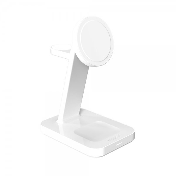Trådlös Laddare Snap+ 3-in-1 Wireless Charge Stand Qi2 MagSafe Vit