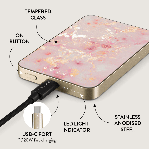 Powerbank MagSafe 5000 mAh Golden Coral Guld