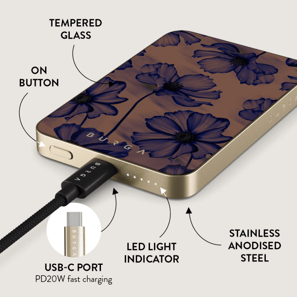 Powerbank MagSafe 5000 mAh Velvet Night Guld
