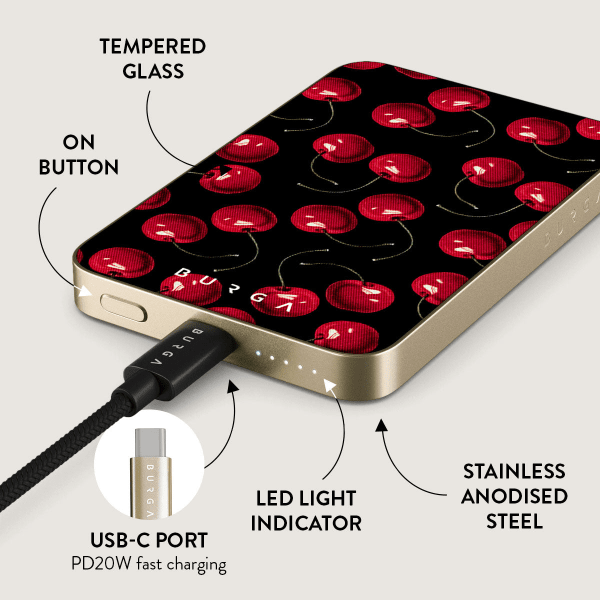 Powerbank MagSafe 5000 mAh Cherrybomb Guld