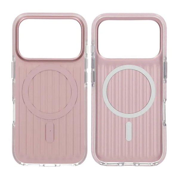 iPhone 17 Pro Skal Korrugerad MagSafe Rosa