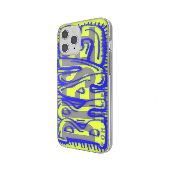 iPhone 12 Pro Max Skal Snap Case Clear AOP Blue/Neon Lime