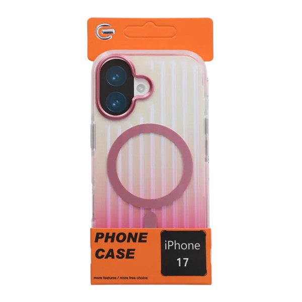 iPhone 17 Skal Korrugerad MagSafe Rosa
