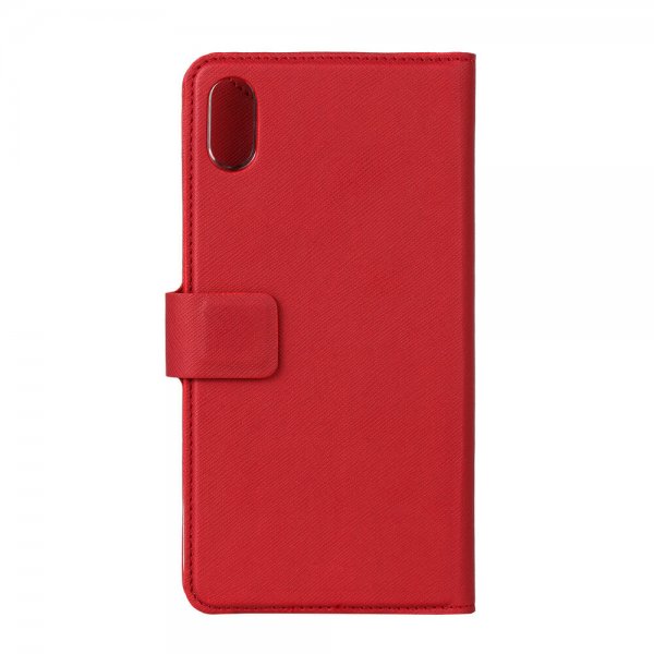 iPhone Xs Max Fodral Fashion Edition Löstagbart Skal Saffiano Röd