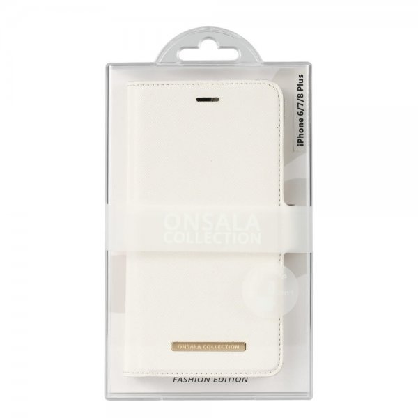 iPhone 6/6S Plus/iPhone 7 Plus/iPhone 8 Plus Fodral Fashion Edition Löstagbart Skal Saffiano Vit