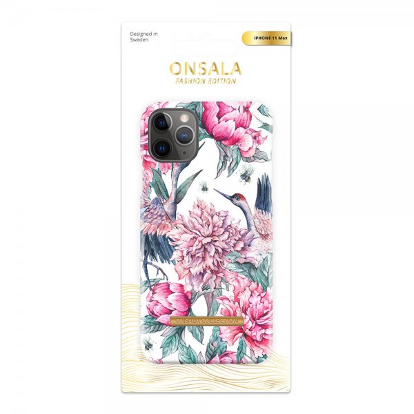 iPhone 11 Pro Max Skal Fashion Edition Pink Crane