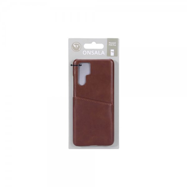 Huawei P30 Pro Skal med ett Kortfack Brun