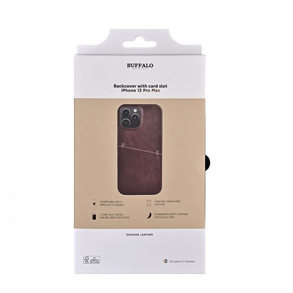 iPhone 13 Pro Max Skal Backcover with Card Slot Brun