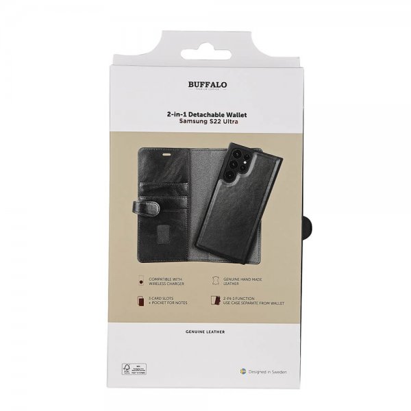 Samsung Galaxy S22 Ultra Fodral 2-in-1 Detachable Wallet Svart