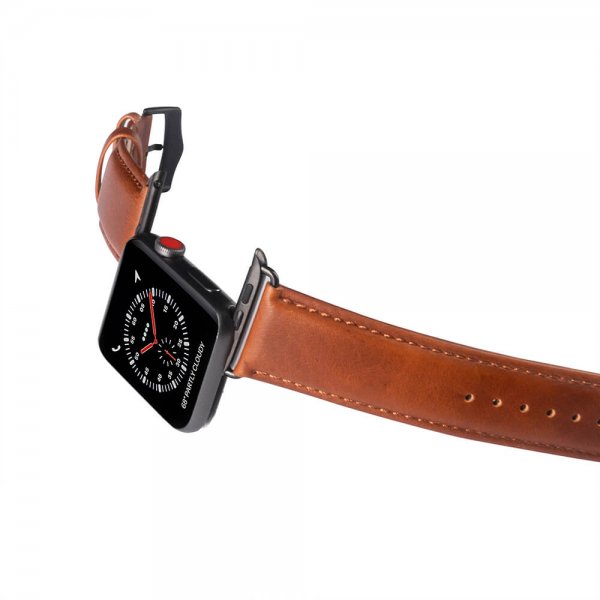 Apple Watch 38/40/41/42mm Armband Äkta Läder Brun