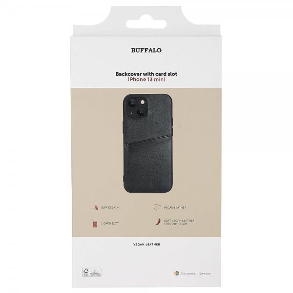 iPhone 13 Mini Skal Backcover with Card Slots Svart