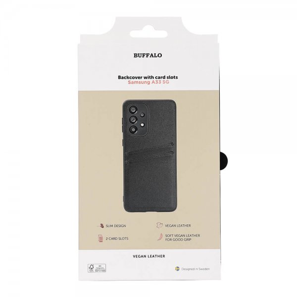 Samsung Galaxy A33 5G Skal Backcover with Card Slots Svart