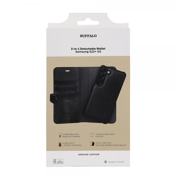 Samsung Galaxy S23 Plus Fodral 2-in-1 Detachable Wallet Svart