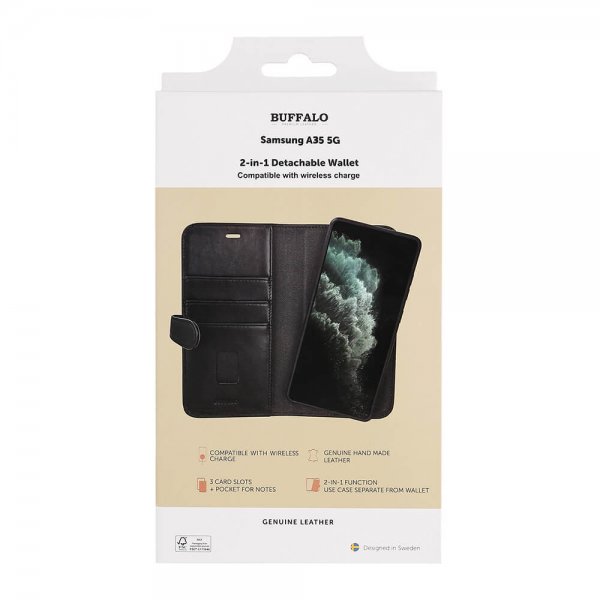 Samsung Galaxy A35 Fodral 2-in-1 Detachable Wallet Svart