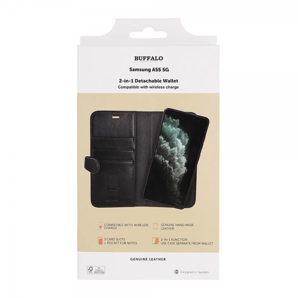 Samsung Galaxy A55 Fodral 2-in-1 Detachable Wallet Svart