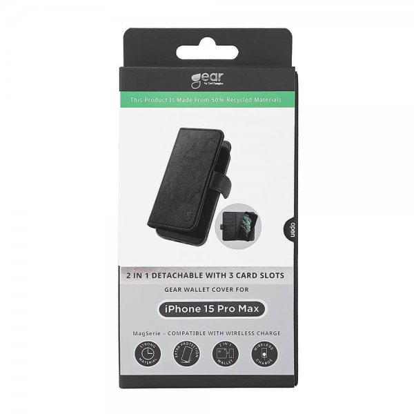 iPhone 15 Pro Max Fodral 3 Kortfack Löstagbart Skal MagSeries Svart