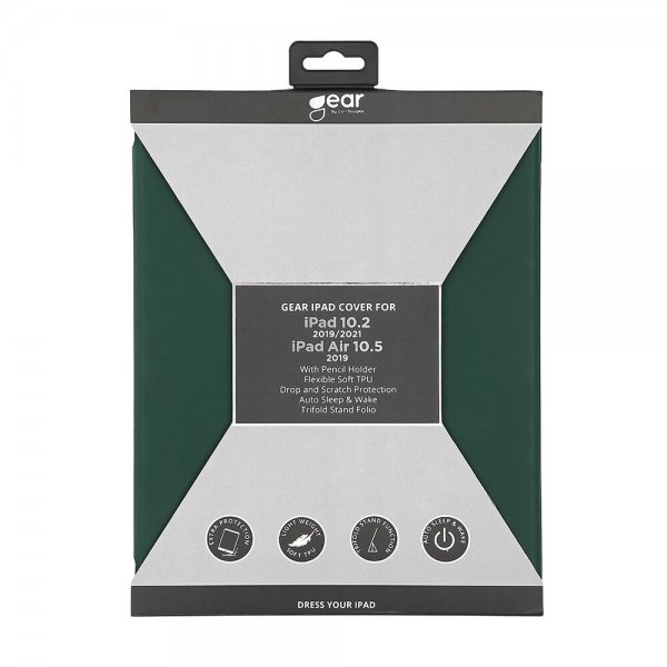 iPad 10.2 (gen 7/8/9) Fodral Trifold Stand Folio Grön