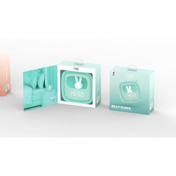 Väckarklocka med Nattlampa Billy Clock Mintgrön