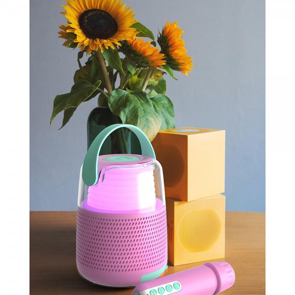 Högtalare Karaoke Kit LED Rosa