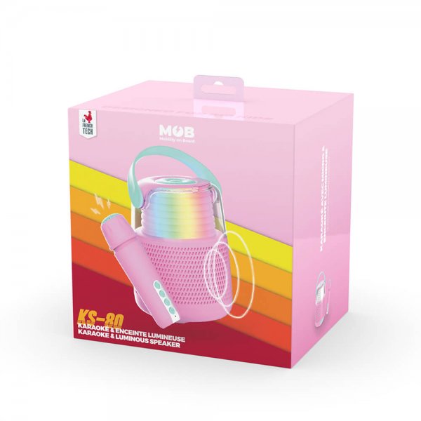 Högtalare Karaoke Kit LED Rosa