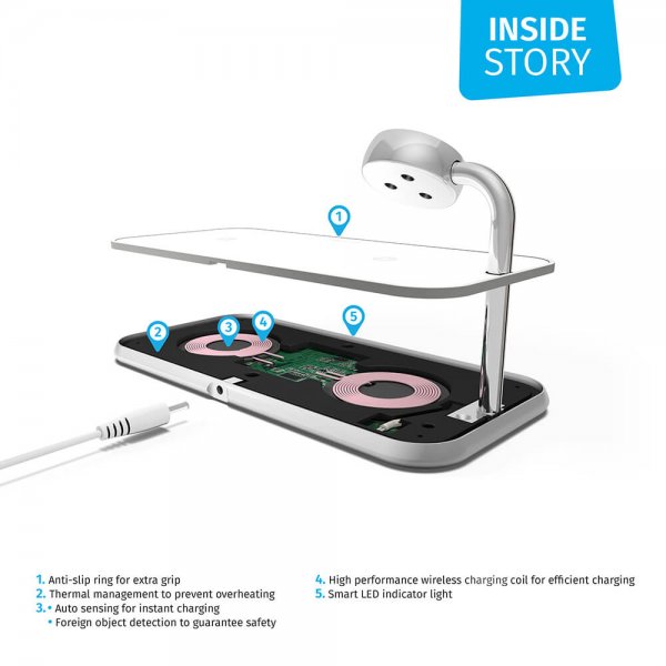 Dual+Watch Aluminium Wireless Charger Vit