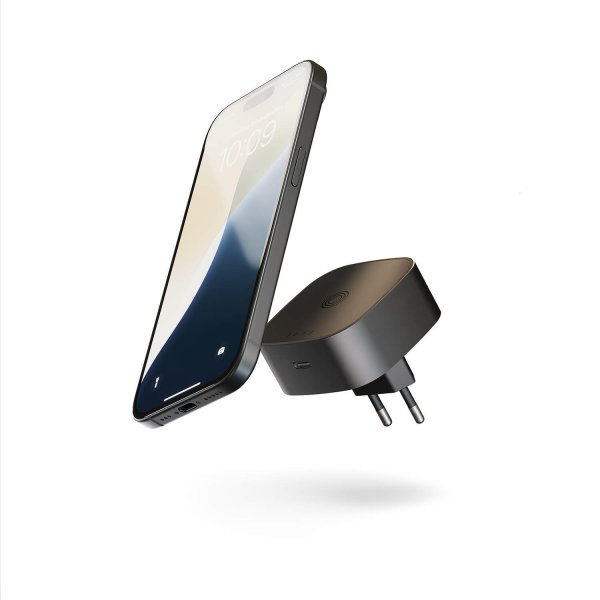 Trådlös Laddare Väggadapter Qi2 MagSafe Svart