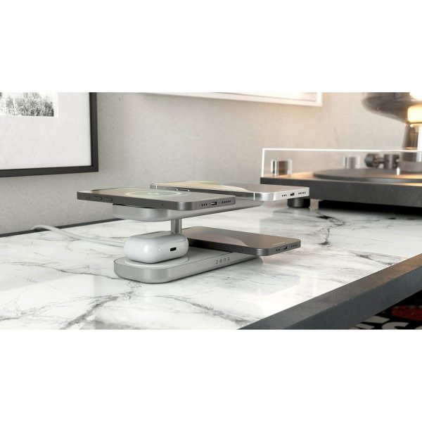 Trådlös Laddare Quattro Pro 4 Qi2 MagSafe Vit