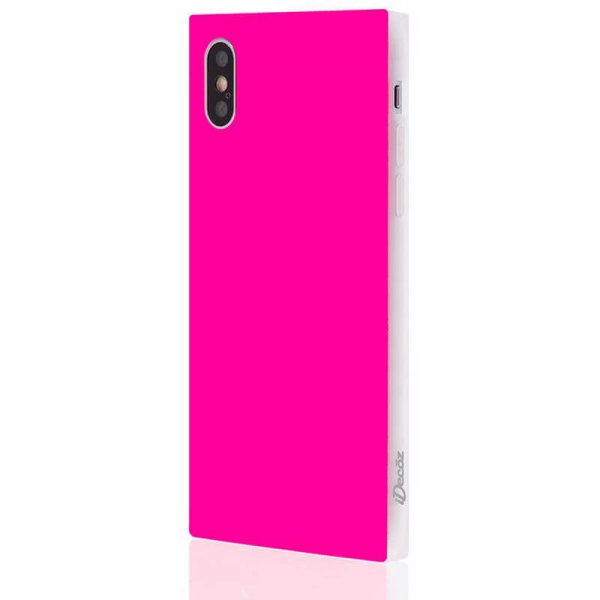 iPhone X/Xs Skal Square Case Neon Rosa