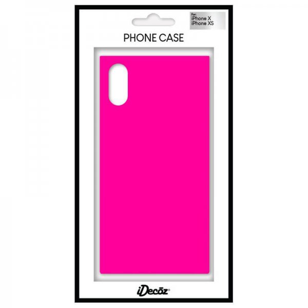 iPhone X/Xs Skal Square Case Neon Rosa
