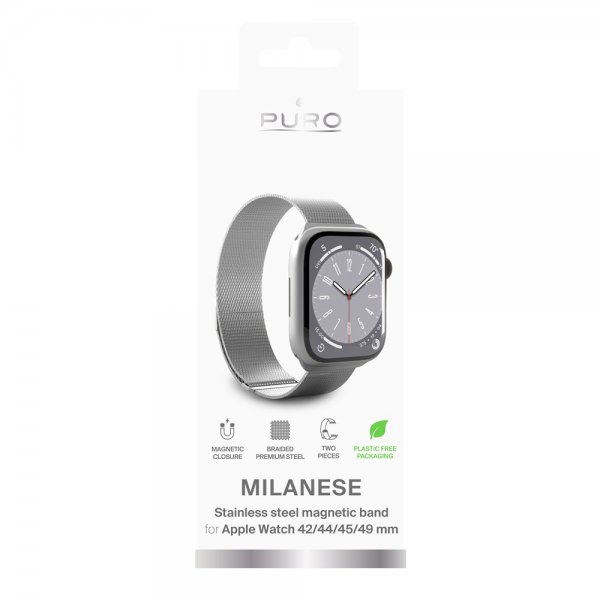 Apple Watch 44/45/46mm/Apple Watch Ultra Armband Milanese Silver