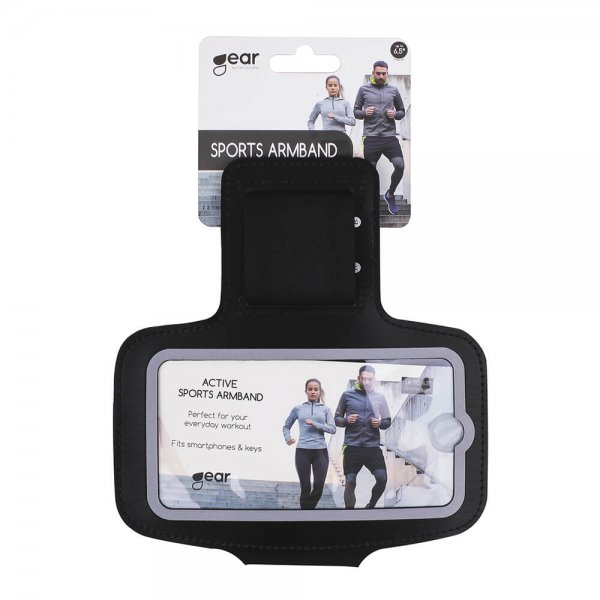 Sportarmband Universal 6.5" Svart