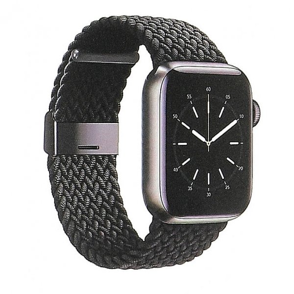 Apple Watch 44/45/46mm/Apple Watch Ultra Armband Flätad Nylon Svart