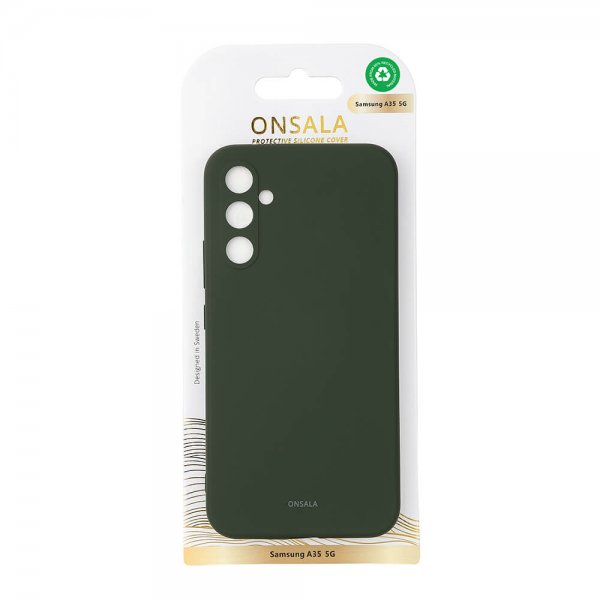 Samsung Galaxy A35 Skal Silikonkänsla Olive Green