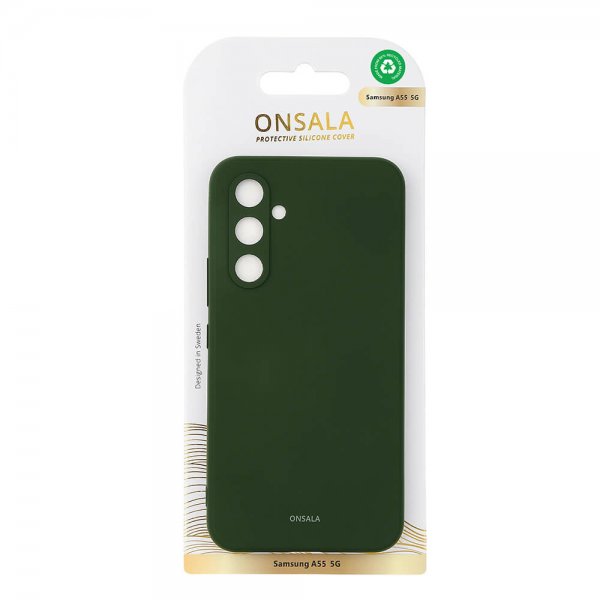 Samsung Galaxy A55 Skal Silikonkänsla Olive Green