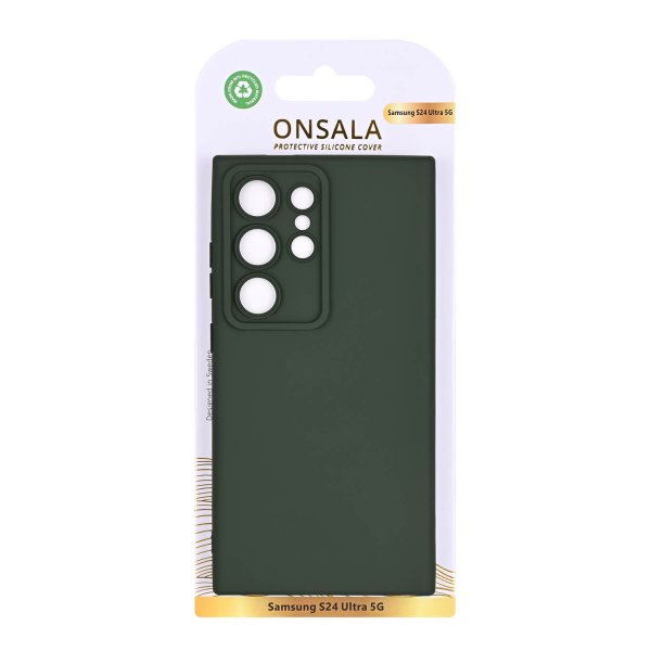 Samsung Galaxy S24 Ultra Skal Silikonkänsla Olive Green