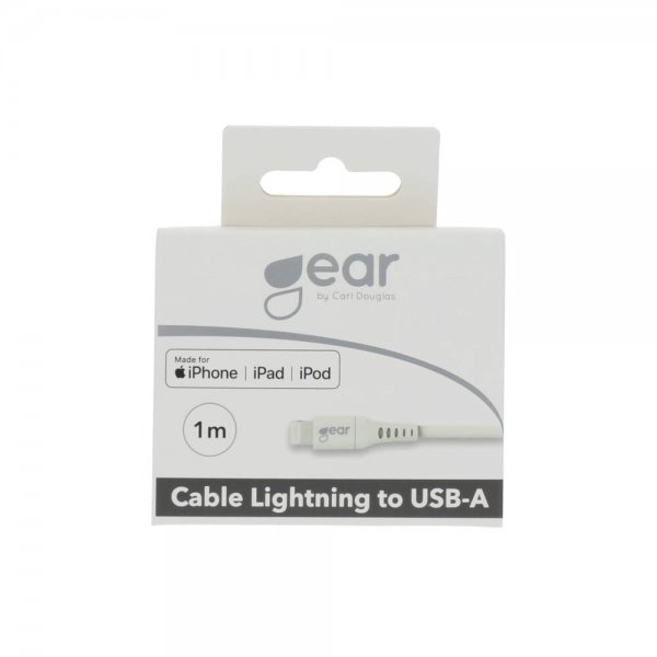 Laddkabel Lightning till USB-A 1m MFI Vit