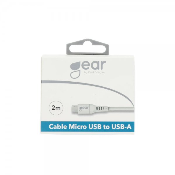 Laddkabel Micro-USB till USB-A 2m Vit