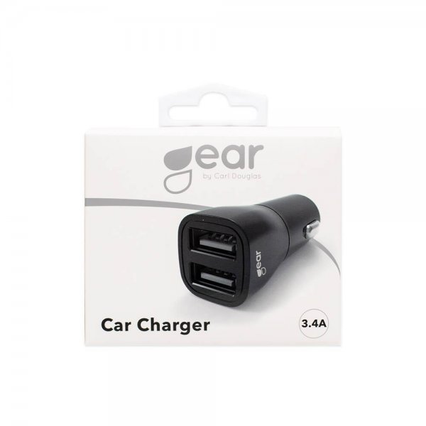 Billaddare 2xUSB-A 3.4A Svart