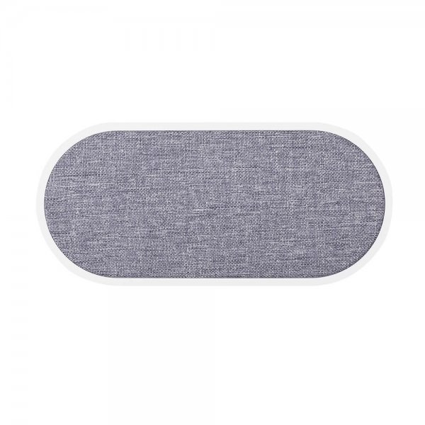 Trådlös Dual QI Laddare 2x10W Vit Grå Textil