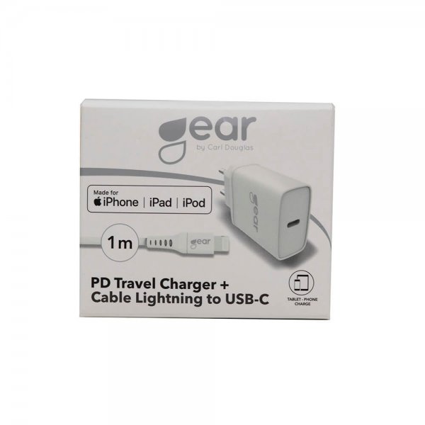 Laddare 1xUSB-C PD 20W Kabel Lightning till USB-C