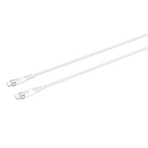 Kabel Kevlar USB-C till USB-C 1.5m Vit