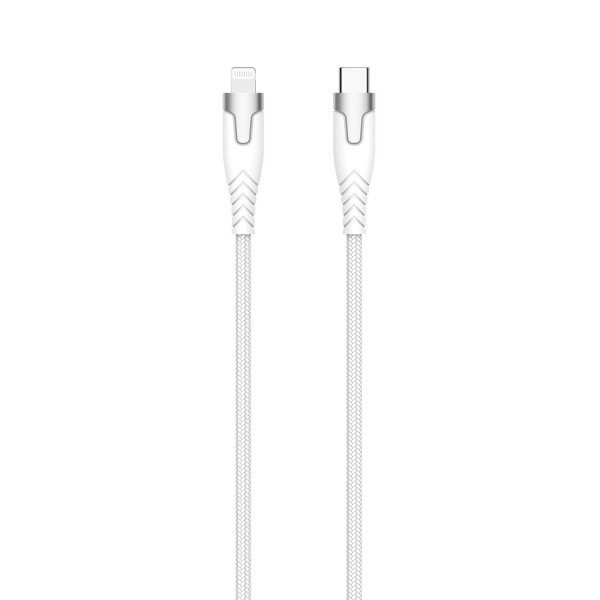 Kabel Kevlar USB-C till Lightning 1.5m Vit
