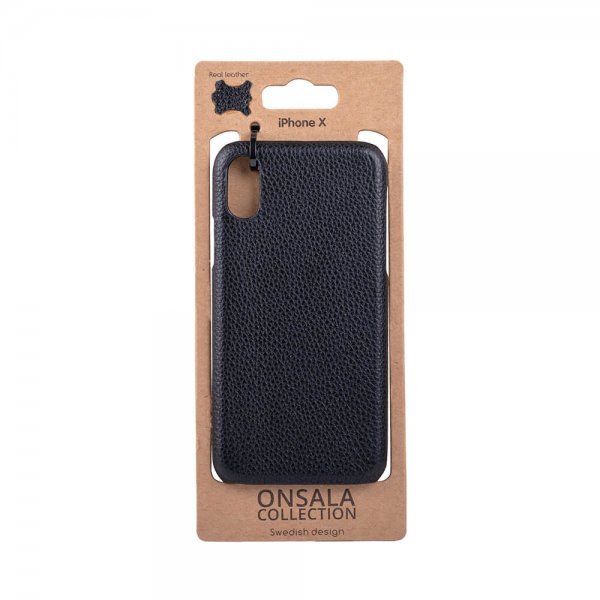 iPhone X/Xs Skal Äkta Läder Svart