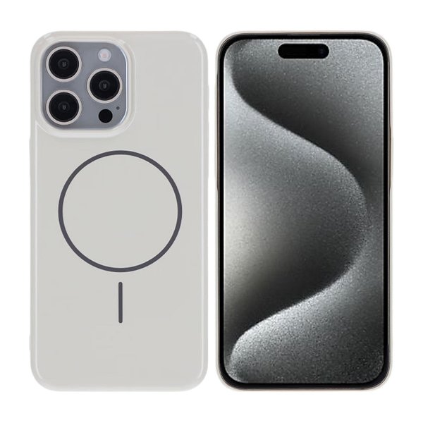 iPhone 15 Pro Max Skal TPU MagSafe Blank Vit